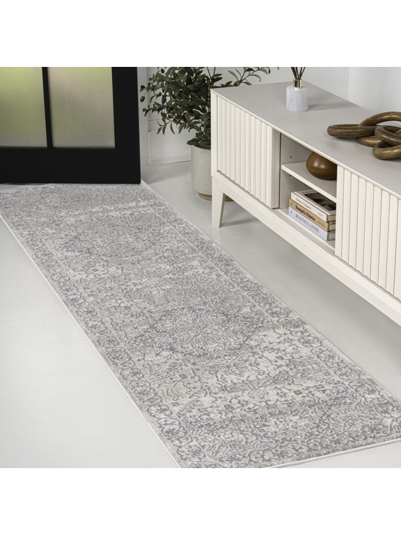 MODERN PERSIAN 2 x 8 Runner Rug, Modern Persian Vintage Medallion - Cream, MDP100C-28