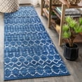 thumbnail image 1 of JONATHAN Y MOROCCAN HYPE 2 x 10 Runner Rug, Boho Vintage Diamond - Blue/White, MOH101A-210, 1 of 5