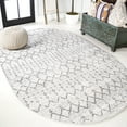 thumbnail image 1 of JONATHAN Y MOROCCAN HYPE 5 x 8 Oval Area Rug, Boho Vintage Diamond - Cream/Gray, MOH101B-5OV, 1 of 4