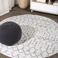 thumbnail image 1 of JONATHAN Y MOROCCAN HYPE 7' Round Area Rug, Boho Vintage Diamond - Cream/Gray, MOH101B-7R, 1 of 4