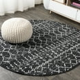 thumbnail image 1 of JONATHAN Y MOROCCAN HYPE 7' Round Area Rug, Boho Vintage Diamond - Black/Ivory, MOH101D-7R, 1 of 9