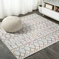 thumbnail image 1 of JONATHAN Y MOROCCAN HYPE 5' Square Area Rug, Boho Vintage Diamond - Ivory/Multi, MOH101E-5SQ, 1 of 9