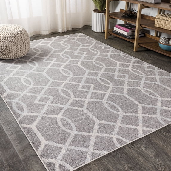 JONATHAN Y MOROCCAN HYPE 4 x 6 Area Rug, Asilah Ogee Fretwork - Dark Gray/Cream, MOH104A-4