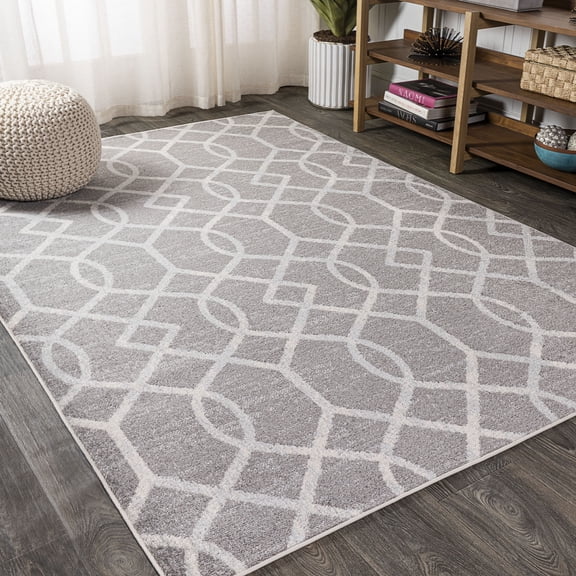 JONATHAN Y MOROCCAN HYPE 4 x 6 Area Rug, Asilah Ogee Fretwork - Dark Gray/Cream, MOH104A-4