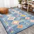 thumbnail image 1 of JONATHAN Y MOROCCAN HYPE 3 x 5 Area Rug, Tribal Love Geometric - Dark Blue/Multi, MOH105A-3, 1 of 8