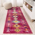 thumbnail image 1 of JONATHAN Y MOROCCAN HYPE 2 x 8 Runner Rug, Tribal Love Geometric - Pink/Multi, MOH105B-28, 1 of 9