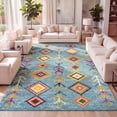 thumbnail image 1 of JONATHAN Y MOROCCAN HYPE 3 x 5 Area Rug, Tribal Love Geometric - Light Blue/Multi, MOH105D-3, 1 of 11