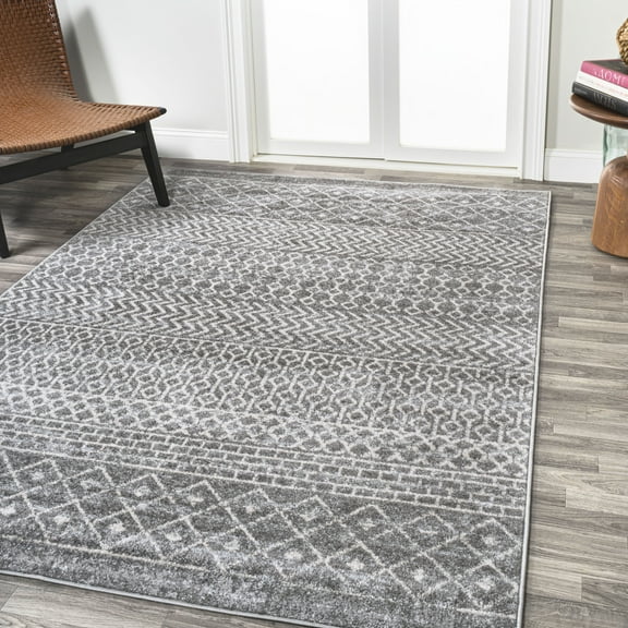 JONATHAN Y MOROCCAN HYPE 4 x 6 Area Rug, Arta Moroccan Vintage Geometric - Gray/Cream, MOH106B-4