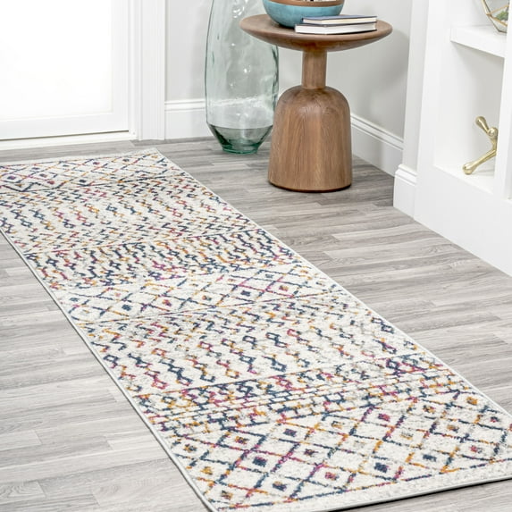 JONATHAN Y MOROCCAN HYPE 2 x 8 Runner Rug, Arta Moroccan Vintage Geometric - Multi/Cream, MOH106C-28