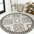 thumbnail image 1 of JONATHAN Y MOROCCAN HYPE 5' Round Area Rug, Amir Moroccan Beni Souk - Cream/Black, MOH200A-5R, 1 of 10