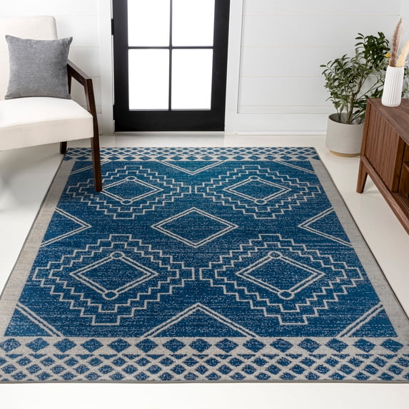 JONATHAN Y MOH200D-5 Amir Moroccan Beni Souk Navy/Ivory 5 ft. x 8 ft. Area Rug