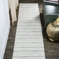 thumbnail image 1 of JONATHAN Y MOROCCAN HYPE 2 x 8 Runner Rug, Williamsburg Minimalist Stripe - Cream/Gray, MOH201A-28, 1 of 10