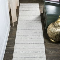JONATHAN Y MOROCCAN HYPE 2 x 8 Runner Rug, Williamsburg Minimalist Stripe - Cream/Gray, MOH201A-28