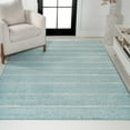 thumbnail image 1 of JONATHAN Y MOROCCAN HYPE 4 x 6 Area Rug, Williamsburg Minimalist Stripe - Turquoise/Cream, MOH201B-4, 1 of 9