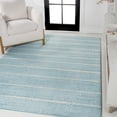 thumbnail image 1 of JONATHAN Y MOROCCAN HYPE 5 x 8 Area Rug, Williamsburg Minimalist Stripe - Turquoise/Cream, MOH201B-5, 1 of 10