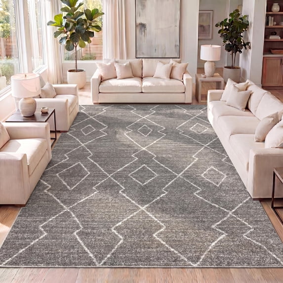 JONATHAN Y MOROCCAN HYPE 8 x 10 Area Rug, Alia Moroccan Beni Souk - Gray/Cream, MOH202B-8