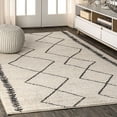 thumbnail image 1 of JONATHAN Y MOROCCAN HYPE 8 x 10 Area Rug, Zaina Moroccan Beni Souk - Cream/Black, MOH203A-8, 1 of 11