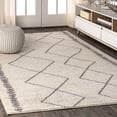 thumbnail image 1 of JONATHAN Y MOROCCAN HYPE 4 x 6 Area Rug, Zaina Moroccan Beni Souk - Cream/Gray, MOH203B-4, 1 of 10