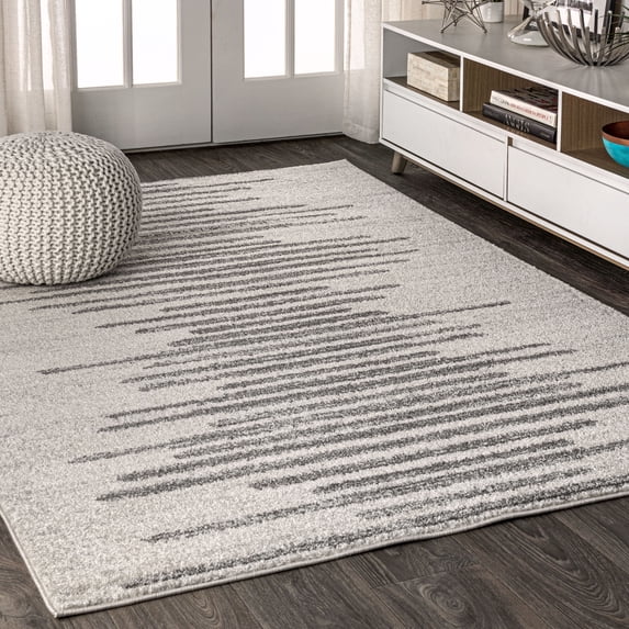 JONATHAN Y MOROCCAN HYPE 8 x 10 Area Rug, Aya Berber Stripe Geometric - Cream/Gray, MOH205A-8