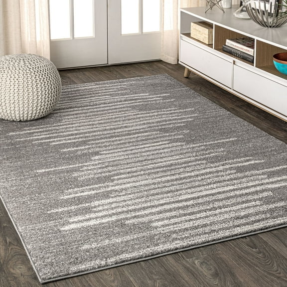 JONATHAN Y MOROCCAN HYPE 3 x 5 Area Rug, Aya Berber Stripe Geometric - Gray/Cream, MOH205B-3