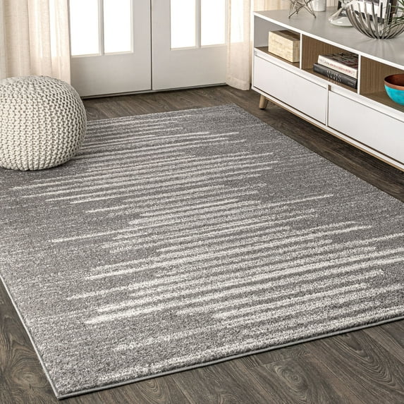 JONATHAN Y MOROCCAN HYPE 8 x 10 Area Rug, Aya Berber Stripe Geometric - Gray/Cream, MOH205B-8
