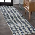 thumbnail image 1 of JONATHAN Y MOROCCAN HYPE 2 x 8 Runner Rug, Aisha Moroccan Triangle Geometric - Cream/Navy, MOH206D-28, 1 of 8