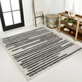 thumbnail image 1 of JONATHAN Y MOROCCAN HYPE 8' Square Area Rug, Khalil Berber Stripe - Cream/Black, MOH207A-8SQ, 1 of 10