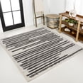 thumbnail image 1 of JONATHAN Y MOROCCAN HYPE 9' Square Area Rug, Khalil Berber Stripe - Cream/Black, MOH207A-9SQ, 1 of 10