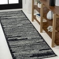 thumbnail image 1 of JONATHAN Y MOROCCAN HYPE 2 x 8 Runner Rug, Khalil Berber Stripe - Black/Cream, MOH207F-28, 1 of 9