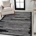 thumbnail image 1 of JONATHAN Y MOROCCAN HYPE 5 x 8 Area Rug, Khalil Berber Stripe - Black/Cream, MOH207F-5, 1 of 9