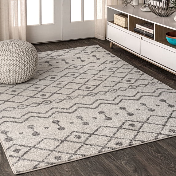 JONATHAN Y MOROCCAN HYPE 8 x 10 Area Rug, Aksil Moroccan Beni Souk - Cream/Gray, MOH208B-8