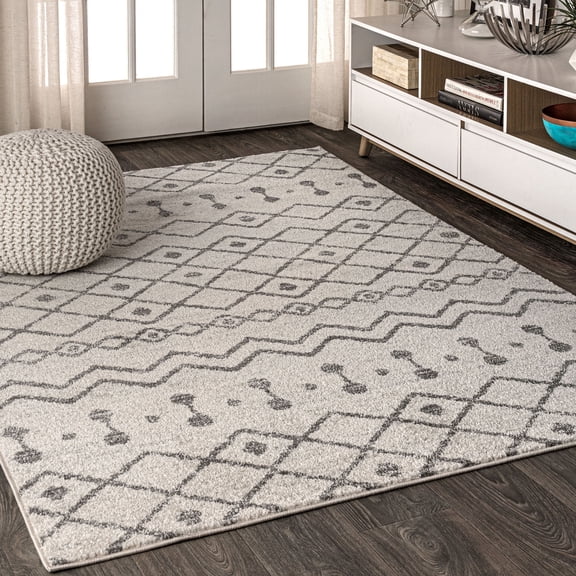 JONATHAN Y MOROCCAN HYPE 8 x 10 Area Rug, Aksil Moroccan Beni Souk - Cream/Gray, MOH208B-8