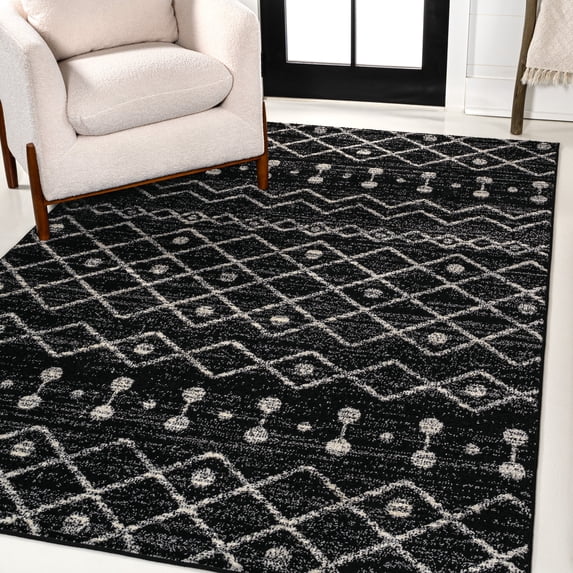 JONATHAN Y MOROCCAN HYPE 4 x 6 Area Rug, Aksil Moroccan Beni Souk - Black/Cream, MOH208E-4