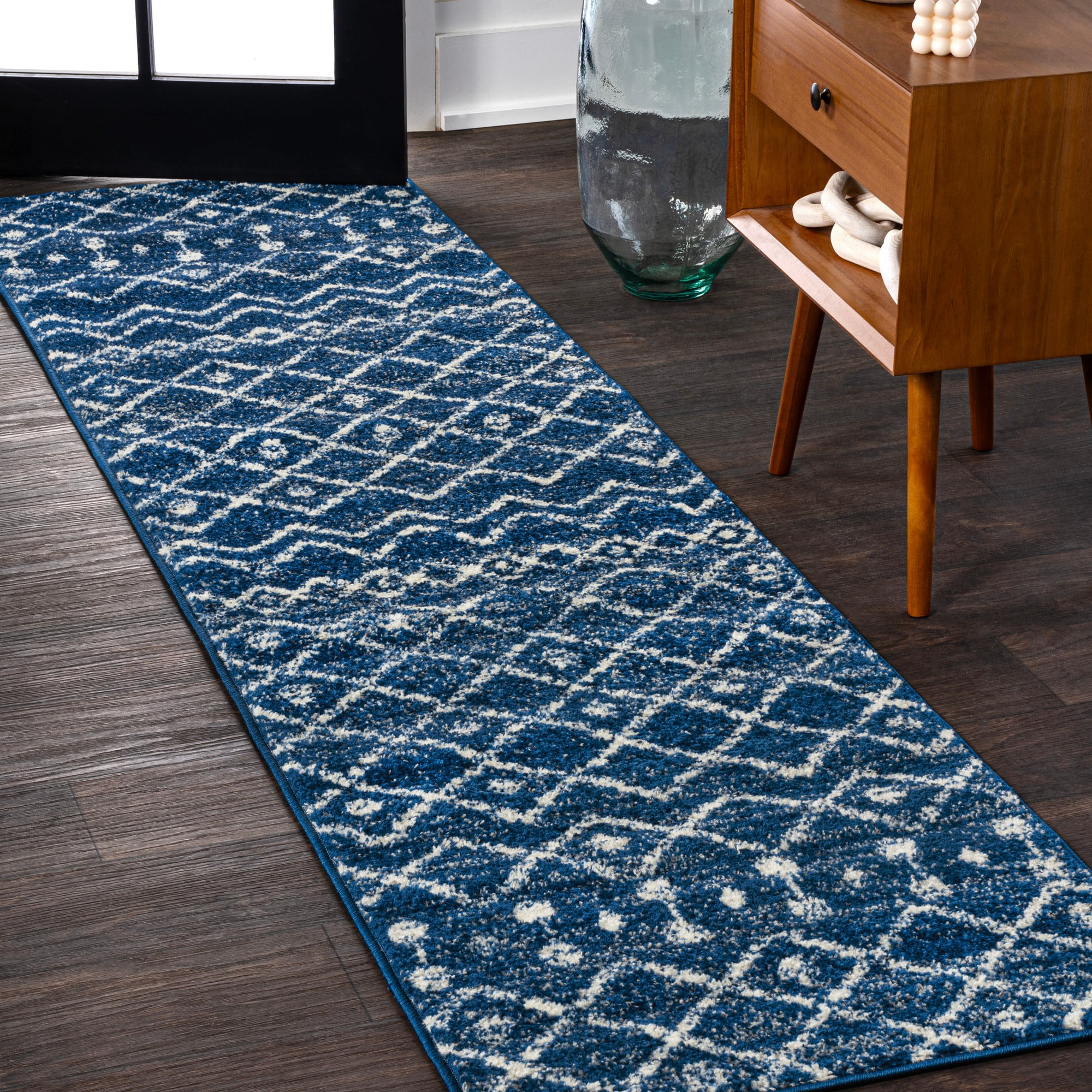 JONATHAN Y Moroccan Beni Souk Area Rug - 8x10 Feet Cream/Black Bohemian Easy-Clean Indoor Rug