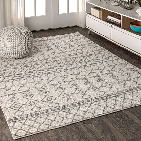 JONATHAN Y MOROCCAN HYPE 3 x 5 Area Rug, Izil Moroccan Beni Souk - Cream/Gray, MOH209A-3