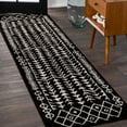 thumbnail image 1 of JONATHAN Y MOROCCAN HYPE 2 x 8 Runner Rug, Ziri Moroccan Geometric - Black/Cream, MOH210C-28, 1 of 8