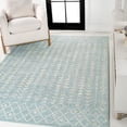 thumbnail image 1 of JONATHAN Y MOROCCAN HYPE 5 x 8 Area Rug, Ziri Moroccan Geometric - Turquoise/Cream, MOH210E-5, 1 of 9