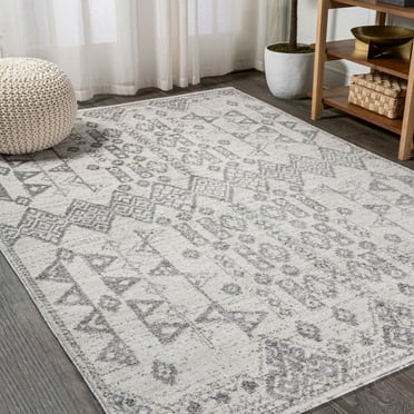 JONATHAN Y MOH304A-5 Idris Tribal Diamond Geometric Gray/Beige 5 ft. x 8 ft. Area Rug, Bohemian Casual, Pet Friendly, Stain Resistant, Easy to Clean, for Living Room; Kitchen, Bedroom
