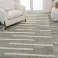 thumbnail image 1 of JONATHAN Y MOROCCAN HYPE 5 x 8 Area Rug, Alaro Berber Stripe Shag - Gray/Ivory, MOH402B-5, 1 of 9