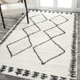 thumbnail image 1 of JONATHAN Y MOROCCAN HYPE 3 x 5 Area Rug, Calvia Moroccan Diamond Shag - White/Gray, MOH404A-3, 1 of 10