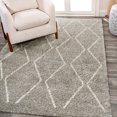 thumbnail image 1 of JONATHAN Y MOROCCAN HYPE 4 x 6 Area Rug, Catala Moroccan Diamond Shag - Gray/Ivory, MOH405B-4, 1 of 9