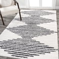 thumbnail image 1 of JONATHAN Y MOROCCAN HYPE 5 x 8 Area Rug, Elm Diamond Stripe Geometric Shag - White/Gray, MOH408A-5, 1 of 10