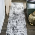thumbnail image 1 of JONATHAN Y MOROCCAN HYPE 2 x 10 Runner Rug, Iften Moroccan Geometric Distressed - Ivory/Black, MOH505A-210, 1 of 9