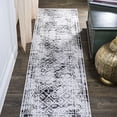 thumbnail image 1 of JONATHAN Y MOROCCAN HYPE 2 x 8 Runner Rug, Iften Moroccan Geometric Distressed - Ivory/Black, MOH505A-28, 1 of 9