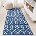 thumbnail image 1 of JONATHAN Y MOROCCAN HYPE 2 x 8 Runner Rug, Asilah Ogee Fretwork - Blue/Gray, MOH104B-28, 1 of 9