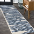 thumbnail image 1 of JONATHAN Y MOROCCAN HYPE 2 x 8 Runner Rug, Khalil Berber Stripe - Cream/Navy, MOH207E-28, 1 of 9