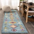 thumbnail image 1 of JONATHAN Y MOROCCAN HYPE 2 x 8 Runner Rug, Tribal Love Geometric - Light Blue/Multi, MOH105D-28, 1 of 10