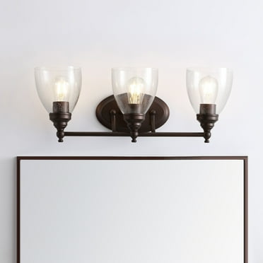 JONATHAN Y Magnolia Metal/Glass LED Vanity, by JONATHAN  Y 3-Light - Oil Rubbed Bronze