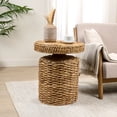 thumbnail image 1 of JONATHAN Y Marisol 19.65" Coastal Bohemian Handwoven Water Hyacinth Round Accent Side Table, Natural, TBL2504A, 1 of 7