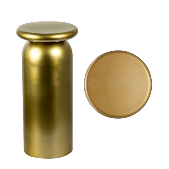 JONATHAN Y Miles 22.75" Mid-Century Modern Metal Sleek Cylinder Drink Table, Gold